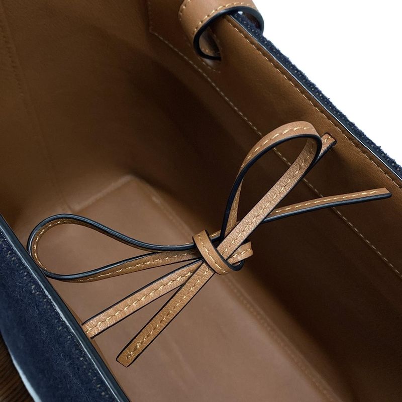 Loewe Tote Bag Anagram Tote Bag Small Brown×dark Navy 2-way Wool