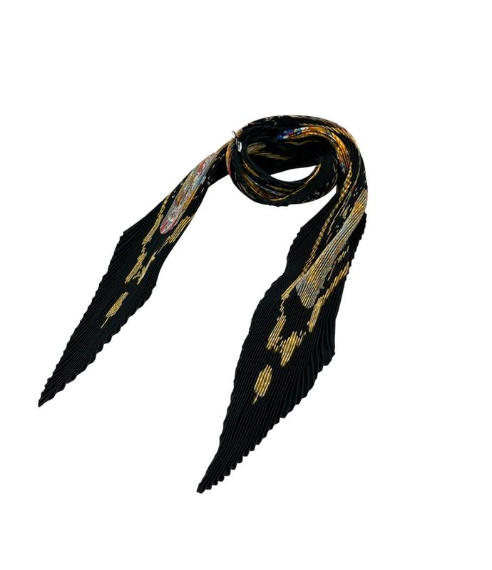 Hermes Pleated Scarf 100% Silk Les Tambours Ladies Hermes