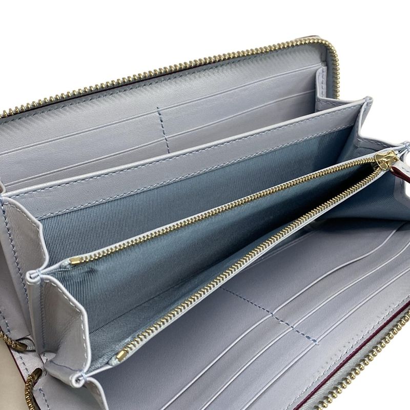 Gucci Yuko Higuchi Zip-around Wallet 847918 Light Blue X Gray X Multi Leather