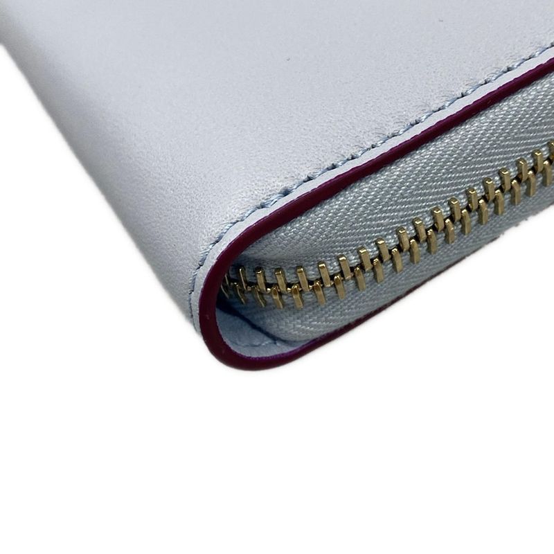 Gucci Yuko Higuchi Zip-around Wallet 847918 Light Blue X Gray X Multi Leather