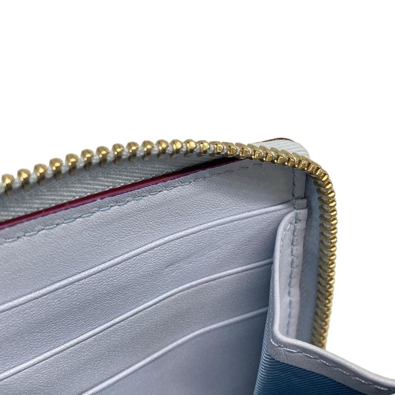 Gucci Yuko Higuchi Zip-around Wallet 847918 Light Blue X Gray X Multi Leather