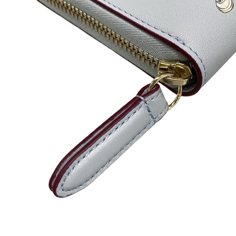 Gucci Yuko Higuchi Zip-around Wallet 847918 Light Blue X Gray X Multi Leather