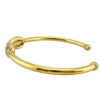 Tiffany & Co Infinity Cuff Bangle 18k Gold 18K Yellow Gold With Diamonds Ladies