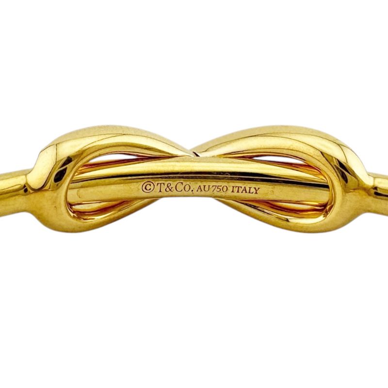 Tiffany & Co Infinity Cuff Bangle 18k Gold 18K Yellow Gold With Diamonds Ladies
