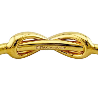 Tiffany & Co Infinity Cuff Bangle 18k Gold 18K Yellow Gold With Diamonds Ladies