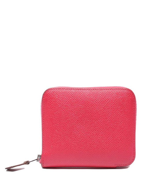Hermes Round Zipper Wallet Silver Hardware U Engraved Azap Compact Silk Quinn