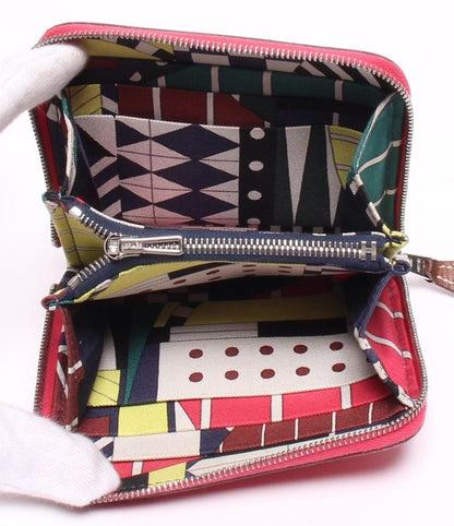 Hermes Round Zipper Wallet Silver Hardware U Engraved Azap Compact Silk Quinn