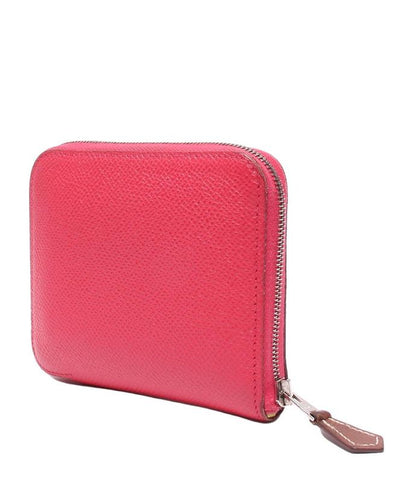 Hermes Round Zipper Wallet Silver Hardware U Engraved Azap Compact Silk Quinn