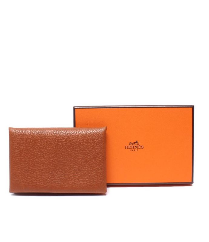 Hermes Card Case Business Card Holder Engraved Y Calvi Verso Unisex Hermes