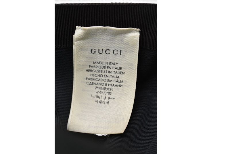 Gucci Baseball Cap Hat Gucci Gold Foil Embossed GG Black 576253 4hg53 1060 Size