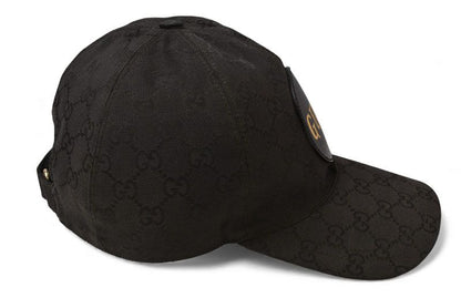 Gucci Baseball Cap Hat Gucci Gold Foil Embossed GG Black 576253 4hg53 1060 Size