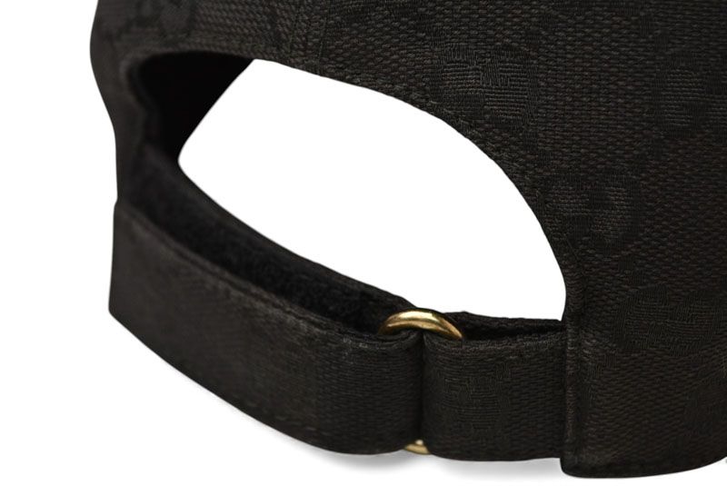 Gucci Baseball Cap Hat Gucci Gold Foil Embossed GG Black 576253 4hg53 1060 Size