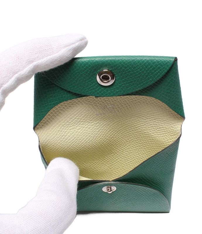 Hermes Coin Case W Engraved Silver Hardware Bastia Women's Hermes