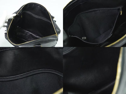 Authentic Chanel Coco Mark Tote Handbag Caviar Skin Leather Black Coco Mark Bag