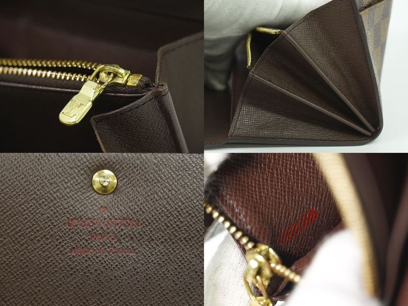 Authentic Louis Vuitton LV Portefeuille International Damier Ebène Long Wallet