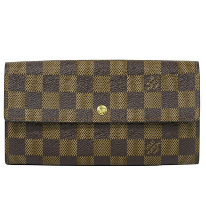 Authentic Louis Vuitton LV Portefeuille International Damier Ebène Long Wallet