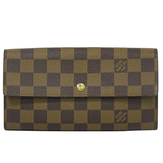 Authentic Louis Vuitton LV Portefeuille International Damier Ebène Long Wallet