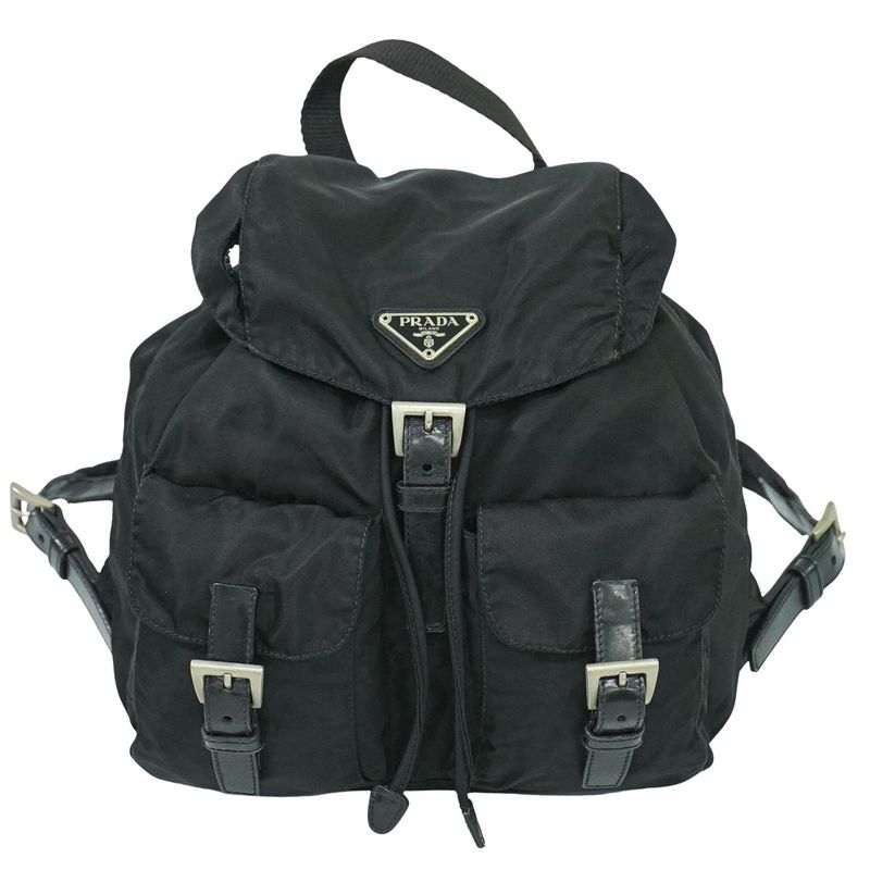 Authentic Prada Vela Backpack Sac Backpack Nylon Black B6677 Vela Bag Pre-owned