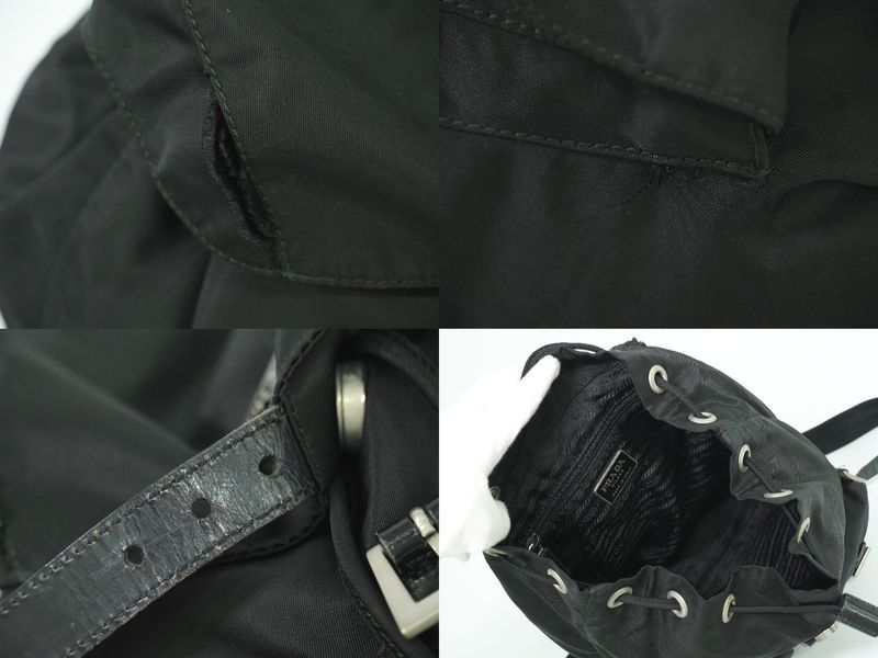 Authentic Prada Vela Backpack Sac Backpack Nylon Black B6677 Vela Bag Pre-owned