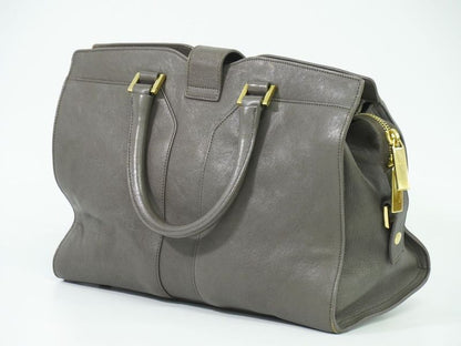 Authentic Yves Saint Laurent YVES Saint Laurent YSL Cabas Susic Handbag Gray