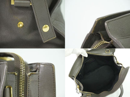 Authentic Yves Saint Laurent YVES Saint Laurent YSL Cabas Susic Handbag Gray