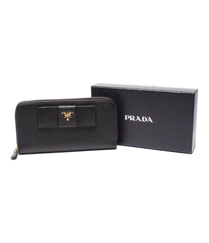 Prada Round Zipper Long Wallet Women's Prada
