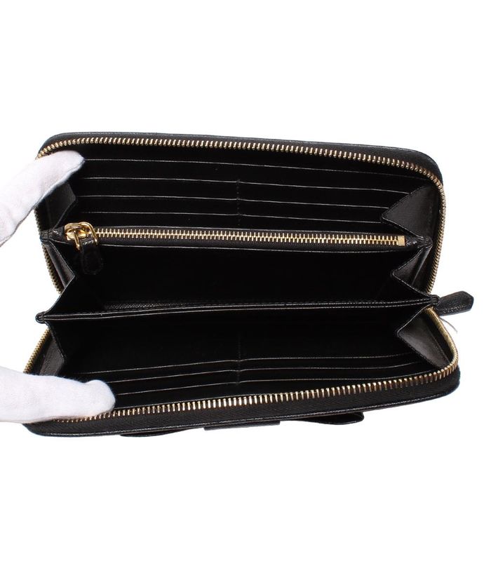 Prada Round Zipper Long Wallet Women's Prada