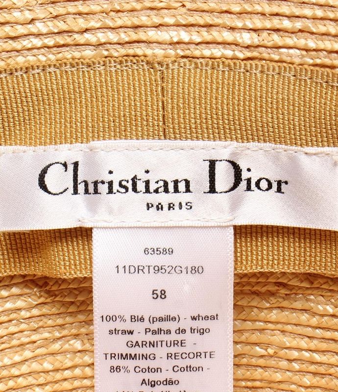 Christian Dior Straw Hat Straw Hat Women Size 58 Christian Dior