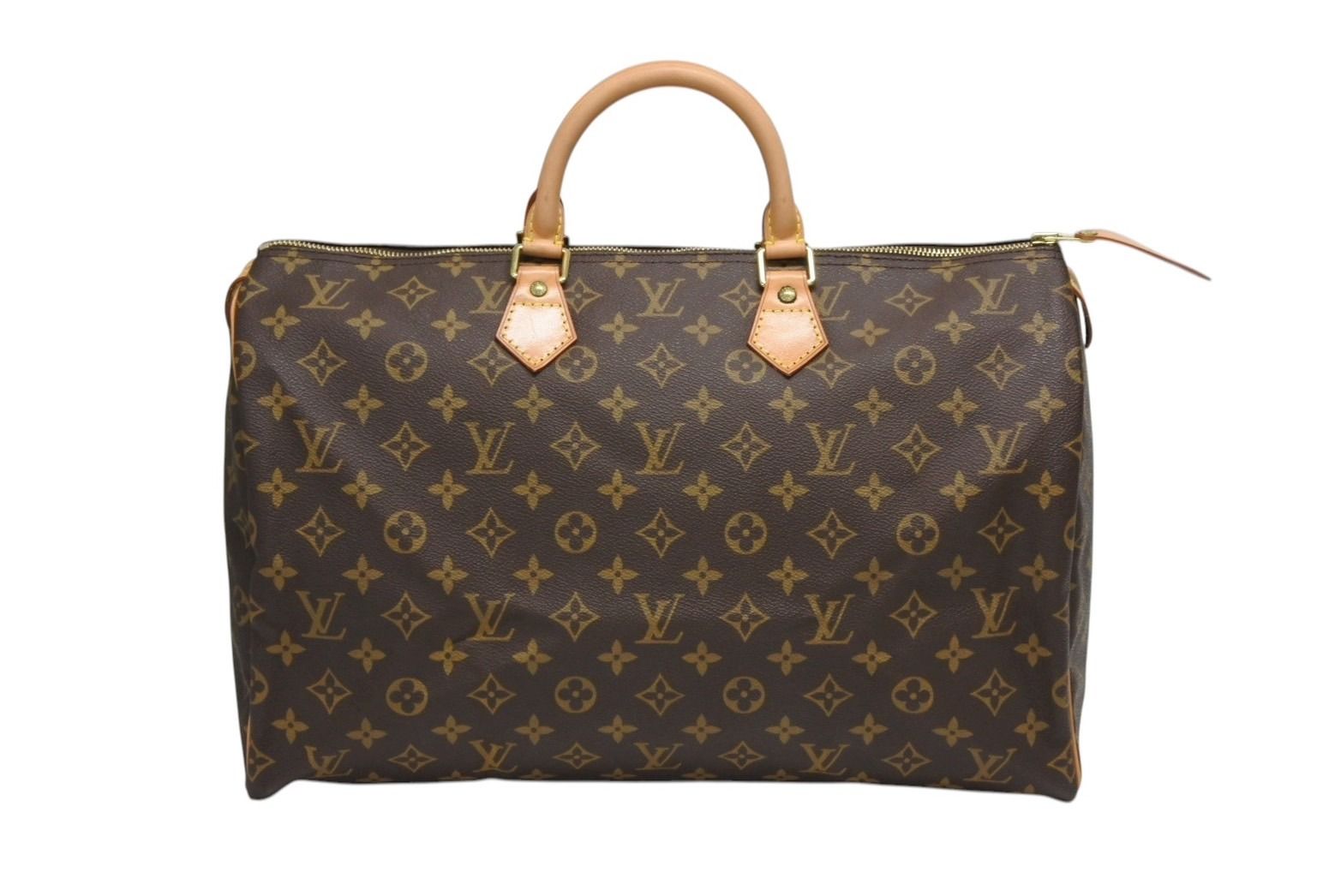 Louis Vuitton Speedy 40 Boston Bag Brown Gold