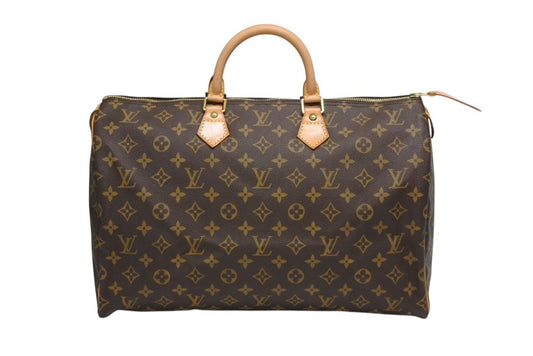 Louis Vuitton Speedy 40 Boston Bag Brown Gold