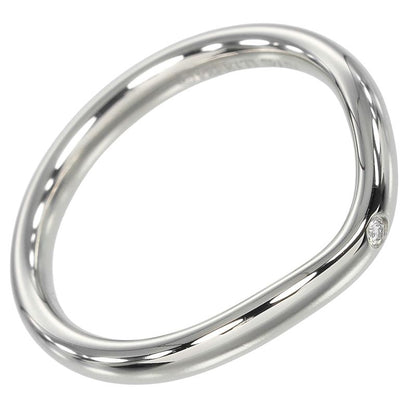 Tiffany & Co Curved Band Pt950platinum X 1P Diamond #7.5 Ladies 3.8g Ring