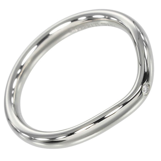 Tiffany & Co Curved Band Pt950platinum X 1P Diamond #7.5 Ladies 3.8g Ring