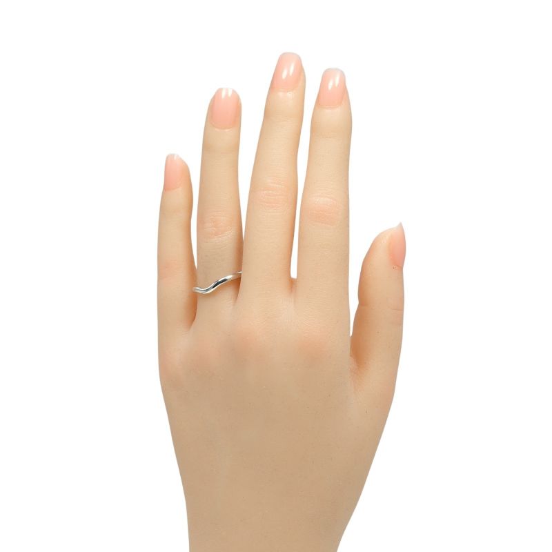 Tiffany & Co Curved Band Pt950platinum X 1P Diamond #7.5 Ladies 3.8g Ring