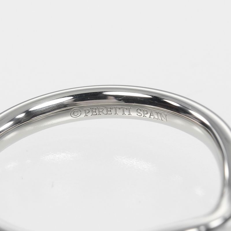 Tiffany & Co Curved Band Pt950platinum X 1P Diamond #7.5 Ladies 3.8g Ring