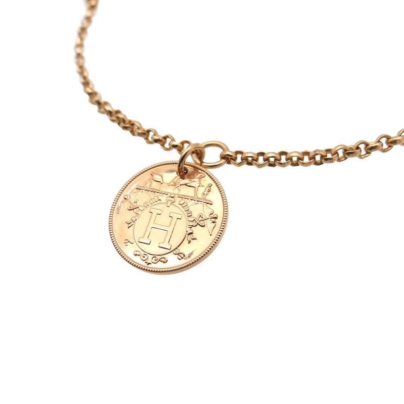 Hermes Exlibris PM 18K Pink Gold And Diamonds Bracelet Diamond Jewelry 0251herme