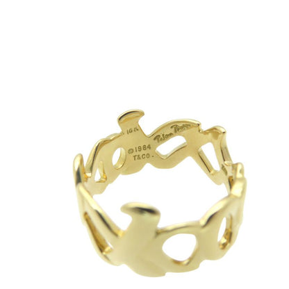 Tiffany & Co Love & Kiss 18K Yellow Gold Ring 750 Ring Yellow Gold 12 5.2g