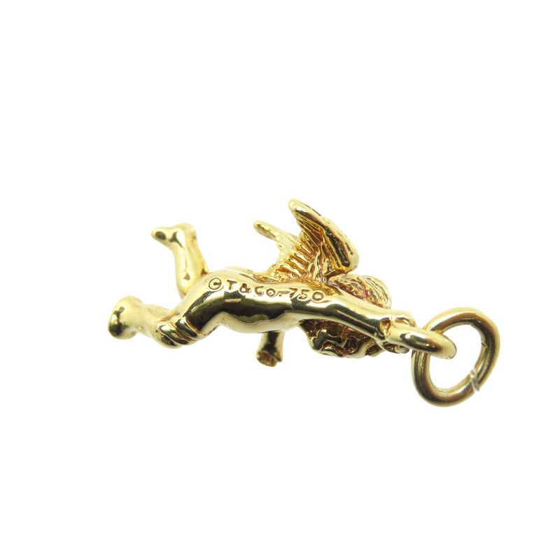Tiffany & Co Kerub Angel Motif 18K Yellow Gold Pendant Top 750 Yellow Gold