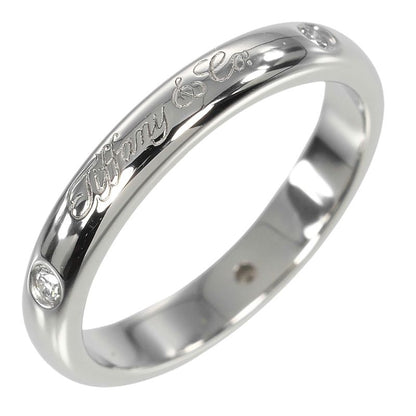 Tiffany & Co Notes Lucida Pt950platinum × 3P Diamonds 7.5 Ladies 4g Ring