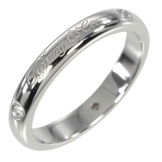 Tiffany & Co Notes Lucida Pt950platinum × 3P Diamonds 7.5 Ladies 4g Ring