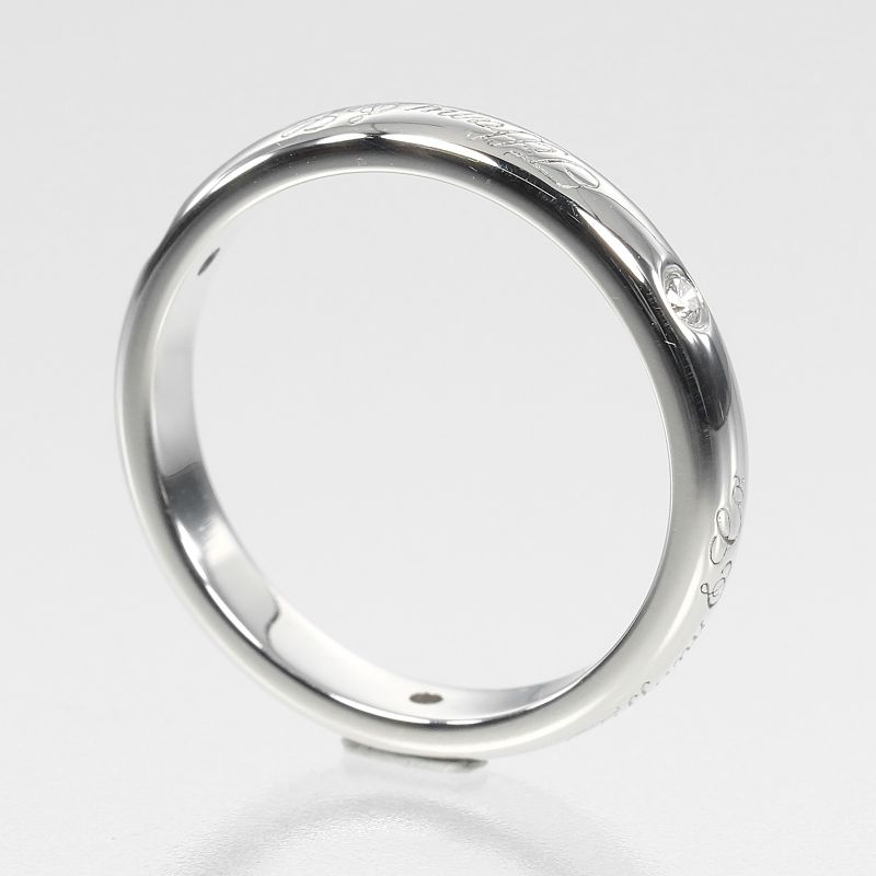 Tiffany & Co Notes Lucida Pt950platinum × 3P Diamonds 7.5 Ladies 4g Ring