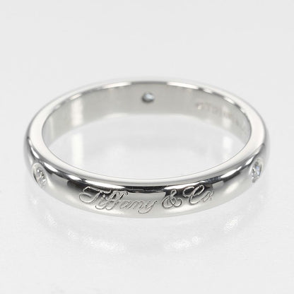 Tiffany & Co Notes Lucida Pt950platinum × 3P Diamonds 7.5 Ladies 4g Ring