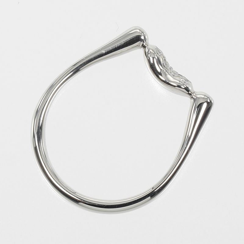 Tiffany & Co Bean Pt950platinum And Pavé Diamonds Size 10.5 Ladies 5.5g Ring