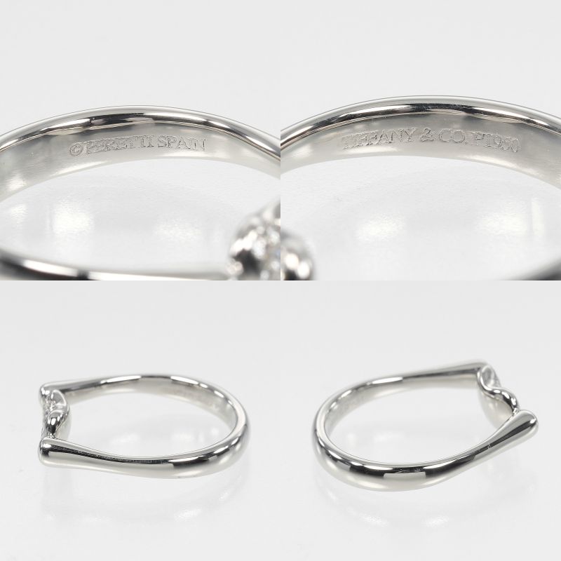 Tiffany & Co Bean Pt950platinum And Pavé Diamonds Size 10.5 Ladies 5.5g Ring