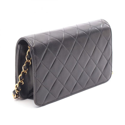 Chanel Shoulder Bag Mini Matelasse Full Flap Black Lambskin Matelasse Push Lock