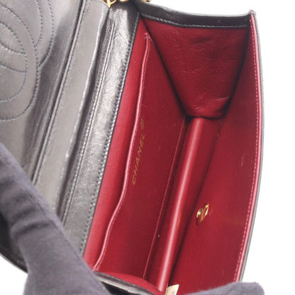 Chanel Shoulder Bag Mini Matelasse Full Flap Black Lambskin Matelasse Push Lock