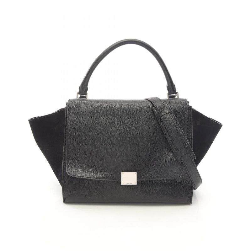 Celine Handbag Trapeze Medium 169543 Black Leather Trapeze Medium Women Used B