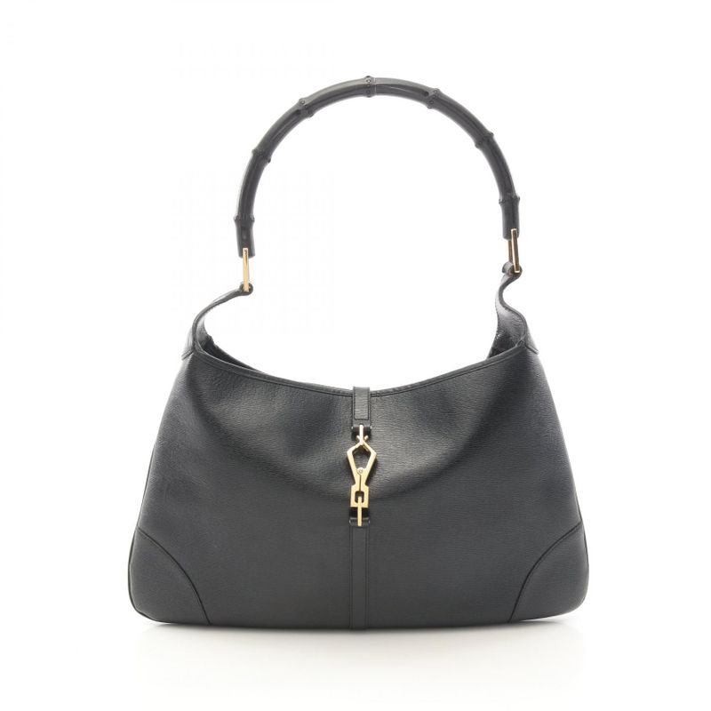 Gucci Shoulder Bag Bamboo Kandensky 001 4061 Black Leather Bamboo Kandensky