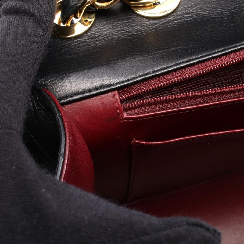 Chanel Shoulder Bag Deca Matelasse 34 A01094 Black Lambskin Deca Matelasse