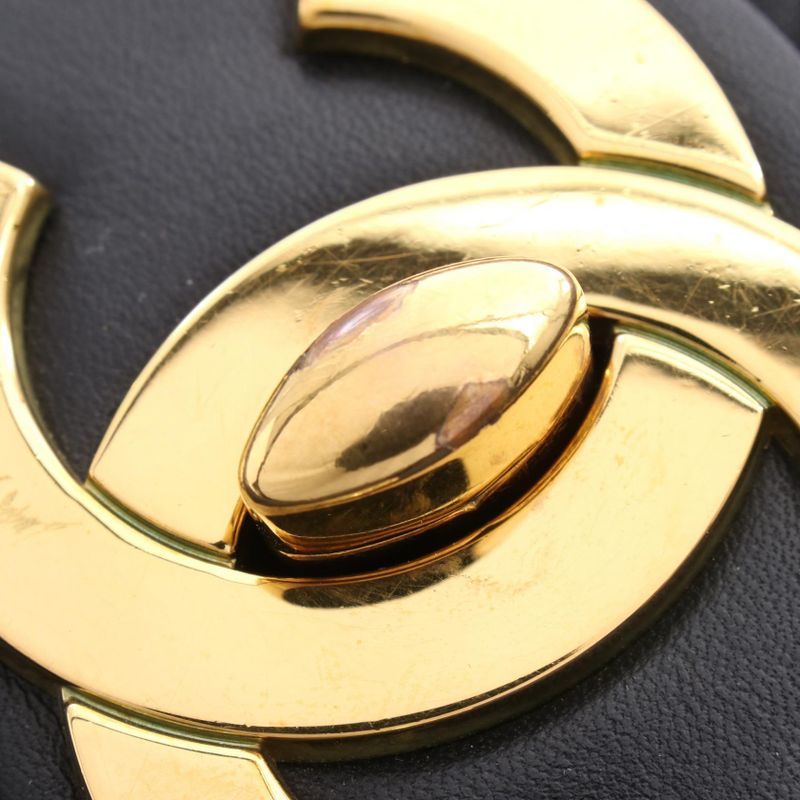 Chanel Shoulder Bag Deca Matelasse 34 A01094 Black Lambskin Deca Matelasse