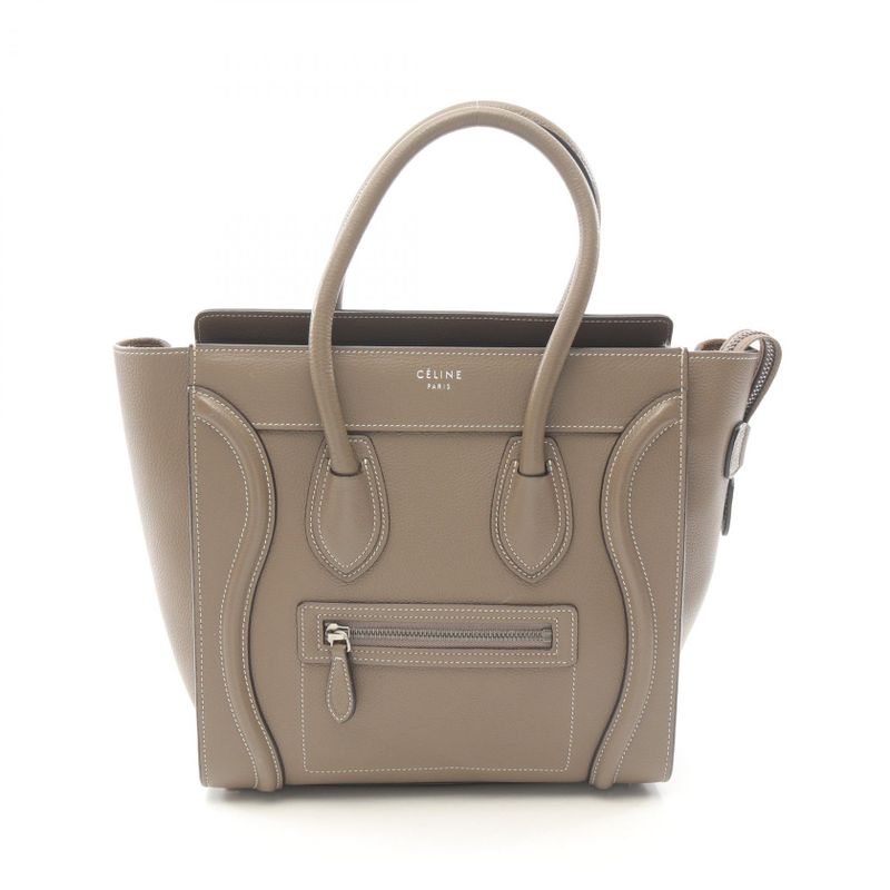 Celine Tote Bag Luggage Micro Shopper Glazed Leather Luggage Micro Shopper